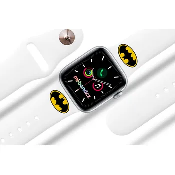 Ostatní příslušenství k chytrým hodinkám Apple watch řemínek Batman - Logo Rozměr: 42/44/45/46/49mm, barva pásku: bílá