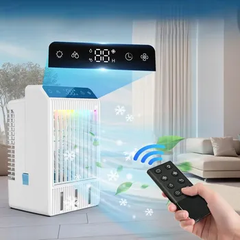 Vzduchotechnika Klimatizace s zvlhčovačem Mobilní klimatizace 4v1 Tichá 1000 ml Nádrž