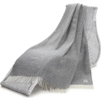 deka Vlněný pléd s třásněmi, šedý 130 x 200cm