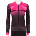Crussis dámský cyklistický dres dlouhý rukáv černá/růžová vel. S