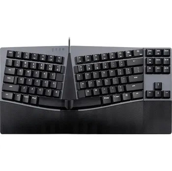 Klávesnice Perixx PERIBOARD-335 RD DE USB klávesnice německá, QWERTZ černá s podsvícením, ergonomická