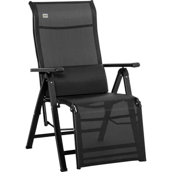 OUTSUNNY Zahradní polohovací křeslo 9 poloh 70 x 65 x 111 cm černá