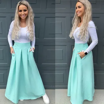 Dámská sukně Dlouhá sukně ALOW Barva: Tyrkys