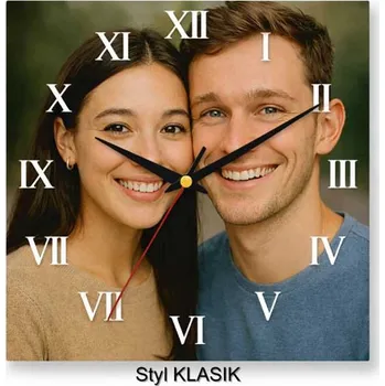 Hodiny Hodiny z vlastní fotografie – římské číslice klasické - 20x20 cm / Plast / Karikatura