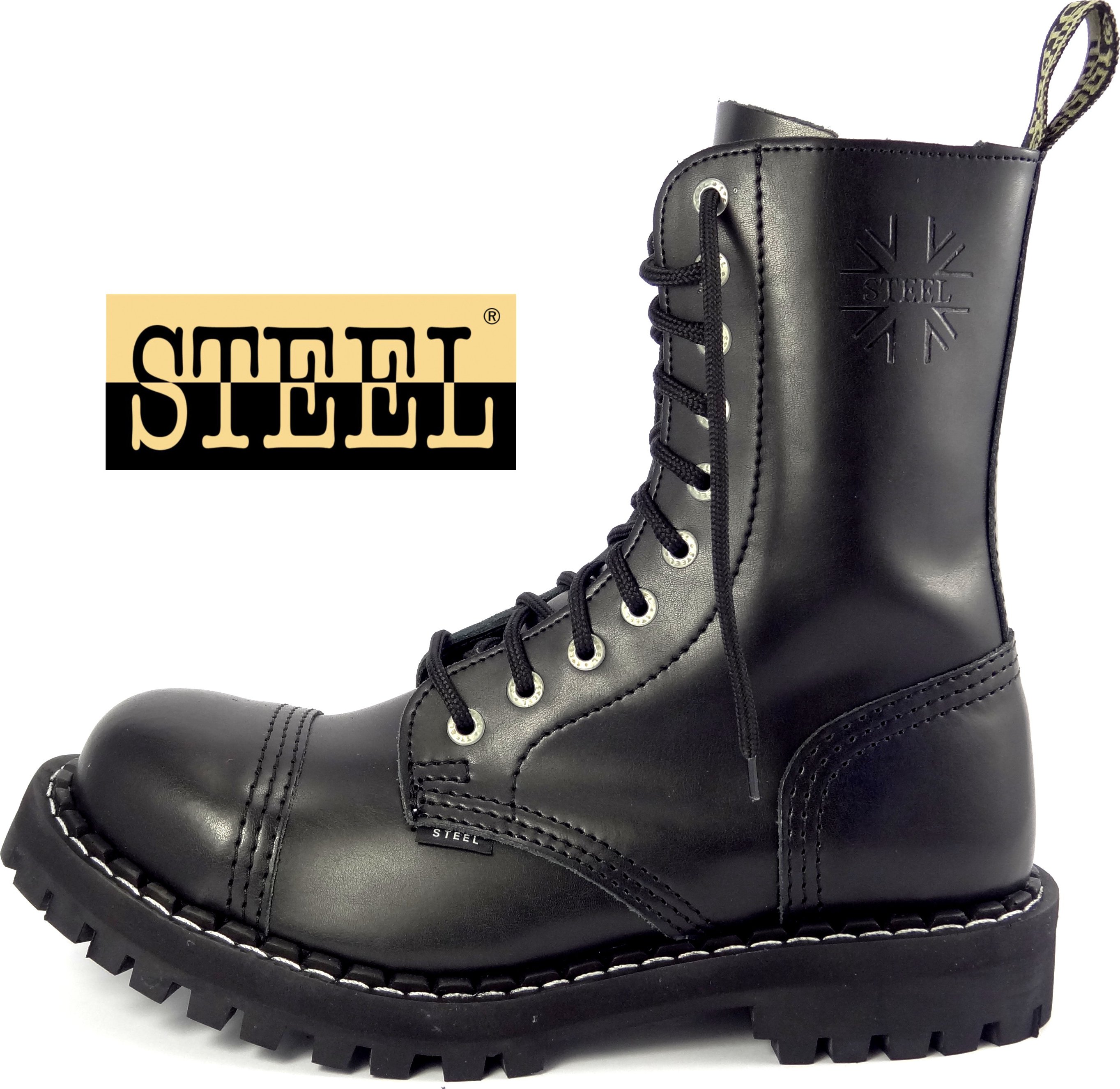 Steel boty 10 dírek 105/106/O černá (105/106 black)
