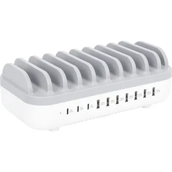 DJ technika Manhattan 10-Port USB Power Delivery 120 W systém nabíjení a řízení stanice IPhone® 14, 14 pro, 14 pro Max, 13, 13 pro, 13 pro Max, 13 mini, se 2022, X, XS,