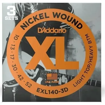 Příslušenství pro strunný nástroj D'Addario EXL140-3D Struny pro elektrickou kytaru (Jako nové)