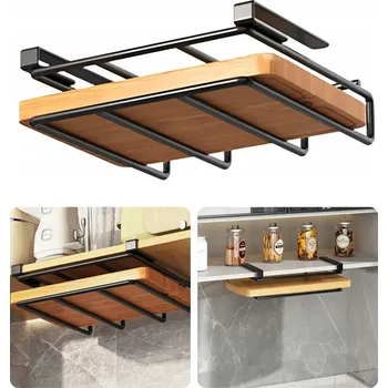 police Stojan, regál, závěsná police na prkénko černá