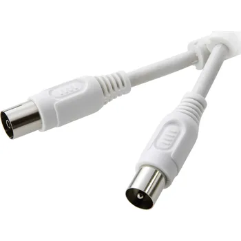 Audio kabel SpeaKa Professional antény kabel [1x anténní zástrčka 75 Ω - 1x anténní zásuvka 75 Ω] 7.50 m 90 dB s feritovým jádrem, stíněný bílá