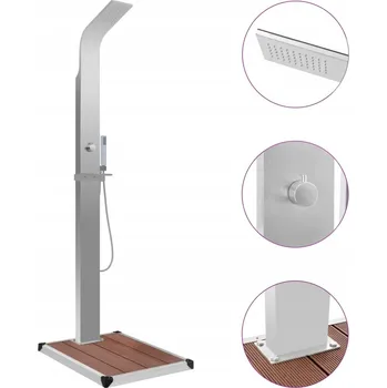 Zahradní sprcha VidaXL Zahradní sprcha s podstavou, WPC, nerezová ocel