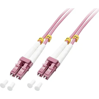 Datový kabel LINDY 46343 optické vlákno optické vlákno kabel 5.00 m růžová [1x zástrčka LC - 1x zástrčka LC] 50/125 µ Multimode OM4