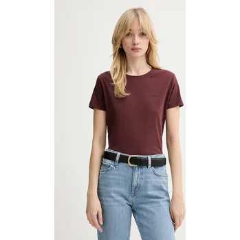 Pánské oblečení Bavlněné tričko BOSS Orange 50506973 hnědá 89X, vel. S