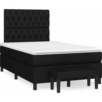 Postel vidaXL Box spring postel s matrací 120x190 cm textil [3270376] Barva: Černá