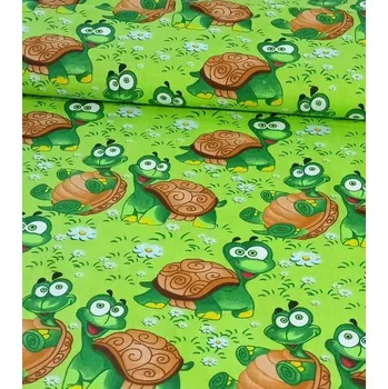 Bavlněná látka veselé želvy | RTex