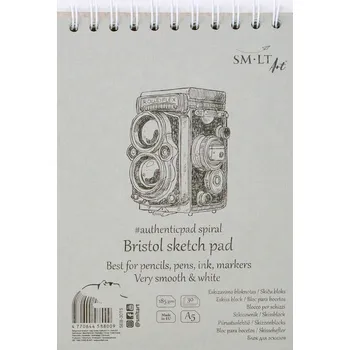 Umělecký papír SM.LT Skicář SM•LT Bristol Authentic extra bílý – A5, 180g, 30 listů