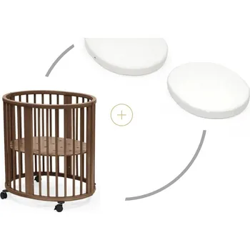 Dětská postýlka Stokke Postýlka Sleepi™ Mini V3, Warm Brown + prostěradlo + matrace