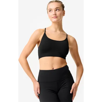 Dámské spodní prádlo DECATHLON Dámská fitness žebrovaná braletka M ČERNÁ
