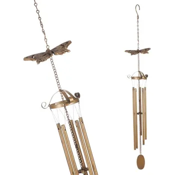 Velikonoční dekorace Autronic Zvonkohra kovová - s motýlem, barva měděná, sada 2 ks