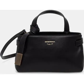 Kabelka Kožená kabelka Emporio Armani EW003830.AF22783 černá 99X, vel. ONE SIZE