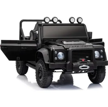 Dětské elektrovozidlo Elektrické autíčko Land Rover Defender 110 SVX 12V, černé, 4X4 pohon, LED světla, přední