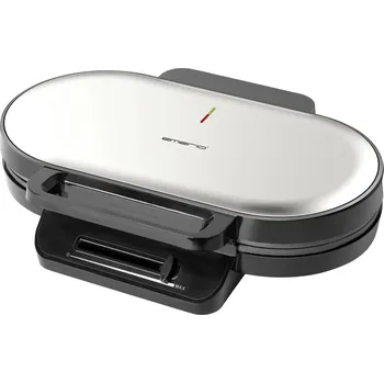 Vaflovač EMERIO WM-123356 dvojitý vaflovač nepřilnavý povlak, bez BPA, plynulý regulátor teploty nerezová ocel, černá