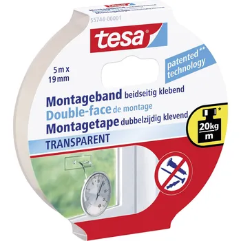 Izolační páska tesa 55744-00001-02 montážní páska tesa® POWERBOND transparentní (d x š) 5 m x 19 mm 1 ks