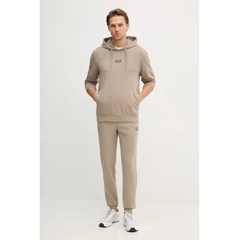 Bavlněná tepláková souprava EA7 Emporio Armani PJVRZ.8NPV64 béžová 80C, vel. XL