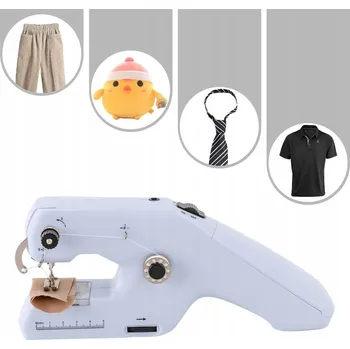 ZDML-6 Mini přenosný ruční šicí stroj, na baterie, bílý
