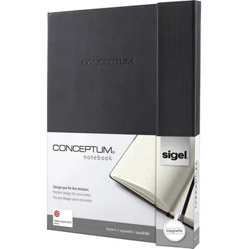 Sešit Sigel CONCEPTUM® CO151 poznámková kniha čtverečkovaný černá Počet listů: 97 A4