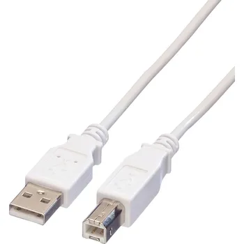 elektrický kabel Value USB kabel USB 2.0 USB-A zástrčka, USB-B zástrčka 3.00 m bílá stíněný 11.99.8831
