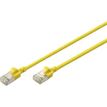 Datový kabel Digitus DK-1632-A-050S-Y RJ45 síťové kabely, propojovací kabely CAT 6A F/FTP 5 m žlutá barevně rozlišený, stíněný, točený drát, S průchodkou chránící proti