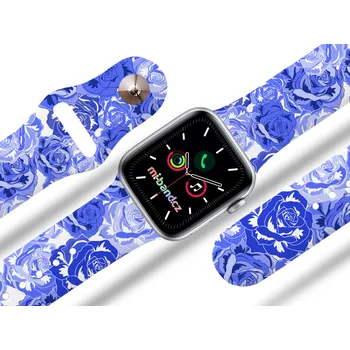 Ostatní příslušenství k chytrým hodinkám Mi-band.cz Apple watch řemínek Modré květiny Rozměr: 38/40/41/42(S10)mm MIBANDCZX02913