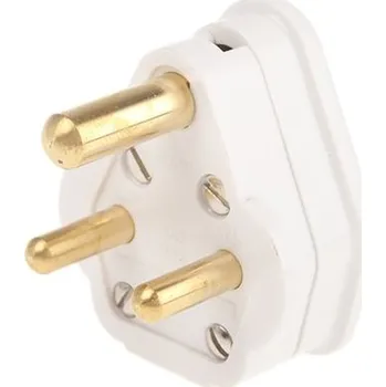 Elektrická zásuvka Síťová zástrčka barva Bílá, formát pólů: 2P plus E, 5A Zástrčka Velká Británie Typ D – stará britská/jihoafrická 5A 0