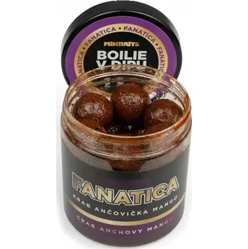 Návnadová surovina MIKBAITS - Boilie v dipu Fanatica 24 mm 250 ml Krab ančovička mango