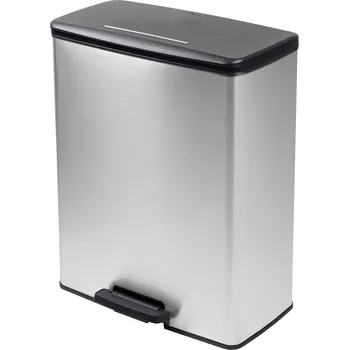 Odpadkový koš Curver Deco bin slim 254610 odpadkový koš, 65 l, (š x v x h) 480 x 615 x 280 mm, stříbrná, černá, 1 ks
