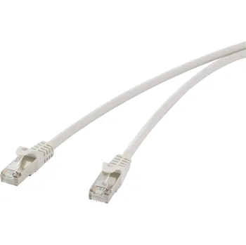 Datový kabel Renkforce RF-4541484 RJ45 síťové kabely, propojovací kabely CAT 5e F/UTP 0.25 m šedá s ochranou 1 ks