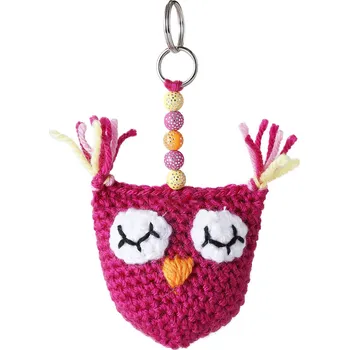 plyšák Wooline Přívěšek háčkovaná sovička, růžová RUČNÍ VÝROBA V ČESKÉ REPUBLICE!