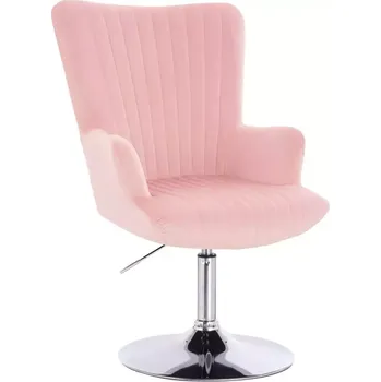 Barová židle LuxuryForm DESIGN Křeslo AMADEO VELUR na stříbrném talíři - růžové