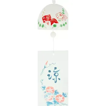 Zvonkohra Ceramic Furin Bell Feng Shui Zlatá rybka