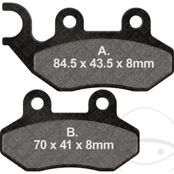 Brzdová destička EBC brzdové destičky Sinter HH Scooter EBC ADIVA AD 125 08-10, AD 250 07, AJS CRAZY 50 NAKED 10-13, KEEWAY K-LIGHT 125 IE CBS 23-25, K-LIGHT 125 IE SPORT SCRAMBLER CBS 18-22, LAMBRETTA LJ 50 12, LN 125 11...