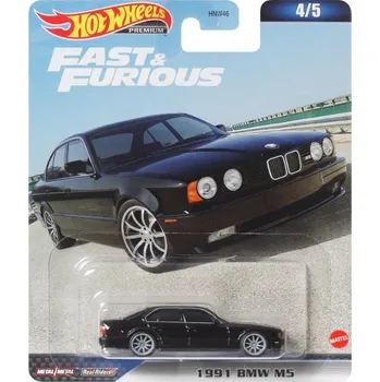 Hračka BMW M5 1991 E34 černá 1:64 - Hot Wheels BMW M5 - model auta