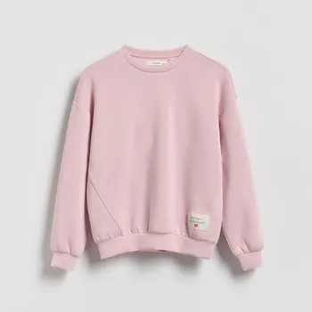 Dívčí mikina Reserved - Mikina s modalem - pastelově růžová - 898HV-03X - 898HV-03X-U12