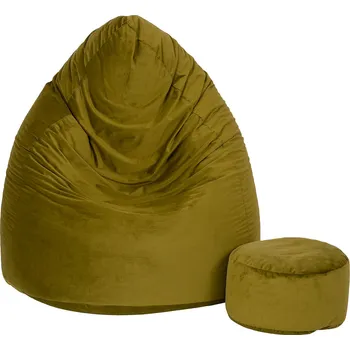 Sedací pytel Toffel Dětský sedací vak MAXI COMFORT Velur 100x75 cm s podnožkou VZOR: zelená (olivová)