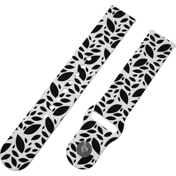 Chytré hodinky Strapido ČERNOBÍLÉ LISTY řemínek 20 mm