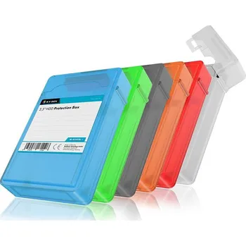 ICY BOX IB-AC602b-6, 3,5 HDD Schutzbox, transparent, 6 Farben úložné pouzdro pro 3,5 pevný disk