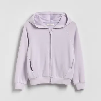 Dívčí oblečení Reserved - Rozepínací mikina s modalem - levandulová - 879HV-04X - 879HV-04X-U14