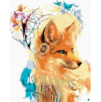 Dětské zboží Diamantové malování Diamondi - LIŠKA S LAPAČEM SNŮ, 40x50 cm, vypnuté plátno na rám