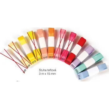 Stuha Stuha taftová 15mm x 3m - doprodej mix barev, cena za 1 ks