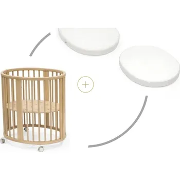 Dětská postýlka Stokke Postýlka Sleepi™ Mini V3, Natural + prostěradlo + matrace