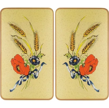 Příbor Maximex Ochranné skleněné desky na sporák flowers, 2 ks